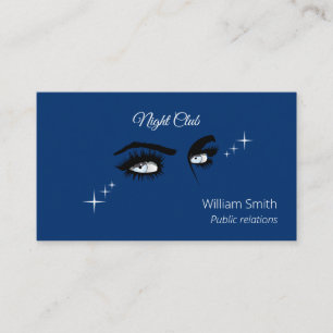 Deep Light Blue Solid Colours Drawing Female Glanc Business Card