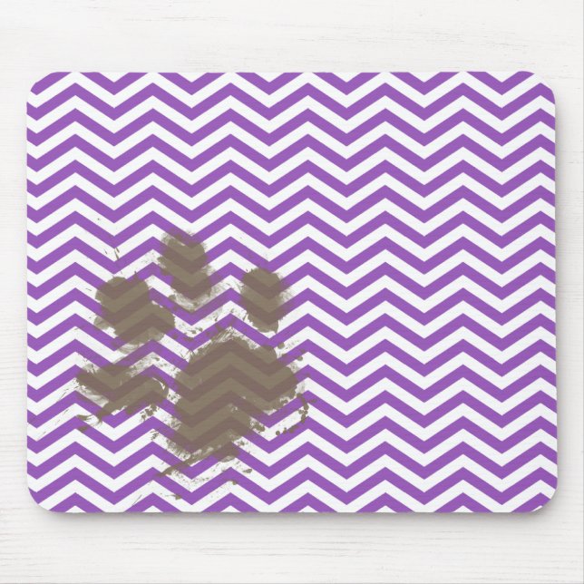Deep Lilac Chevron Mouse Pad (Front)