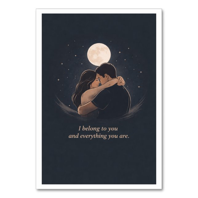 Deep Love Illustration Table Number (Front)