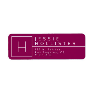 Deep Magenta Monogrammed Return Address