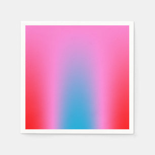 Deep Magenta Pink to Red & Blue Auric Ombre  Napkin
