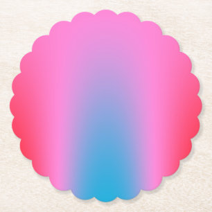 Deep Magenta Pink to Red & Blue Auric Ombre  Paper Coaster