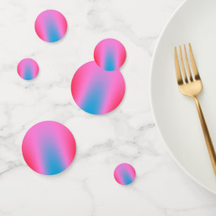 Deep Magenta Pink to Red & Blue Ombre Party Confetti