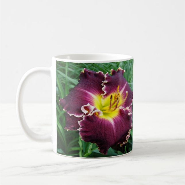 Deep Maroon Day Lily Mug (Left)