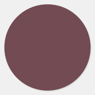 Deep Maroon Solid Colour Classic Round Sticker