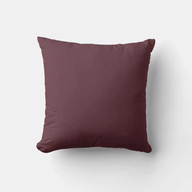 Deep Maroon Solid Colour Throw Pillow (Front)