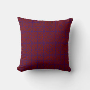 Deep maroon wine red and darkest purple patterns throw pillow