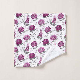 Deep Mauve flowers modern decorative bathroom bath Towel Set