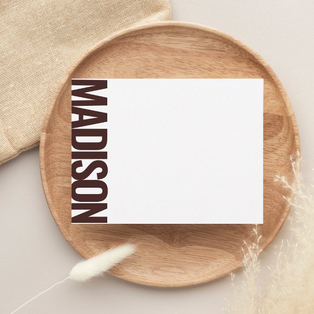 Deep Mocha Vertical Big Name Bold Typography Card (Creator Uploaded)