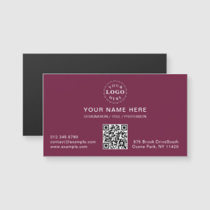 Deep Mulberry Magnetic Card with Your Info