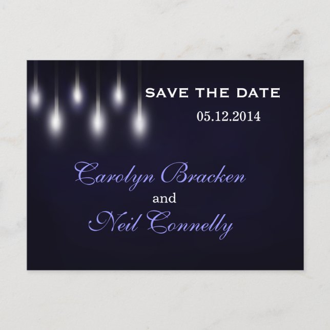 Deep Navy Blue Steet Lights Enregistrer la carte D (Devant)