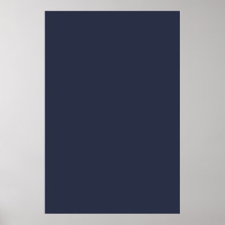 Deep Navy Dark Blue Solid Trend Colour Background Poster
