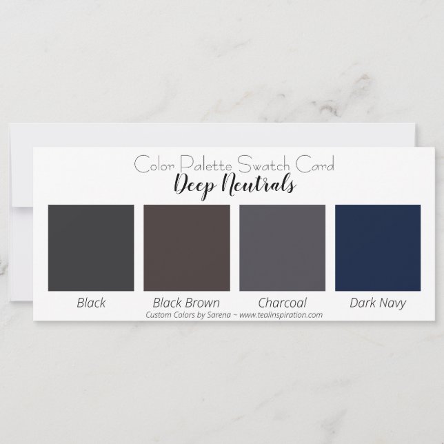 Deep Neutrals Colour Palette Swatch Card (Front)