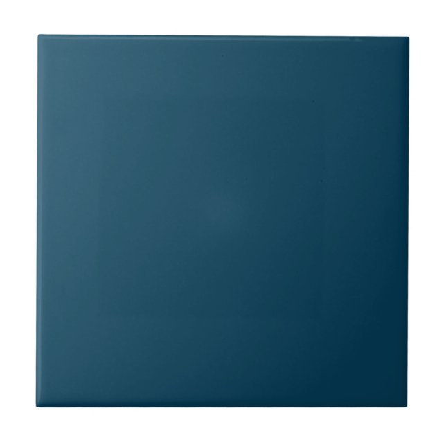 Deep Ocean Blue Solid Colour | #063e59 Tile (Front)