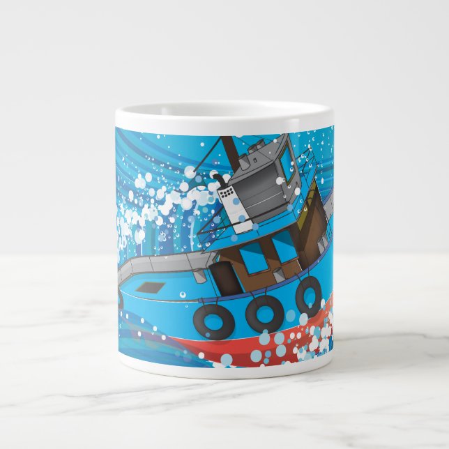 Deep Ocean Fishing Large Coffee Mug (Front)