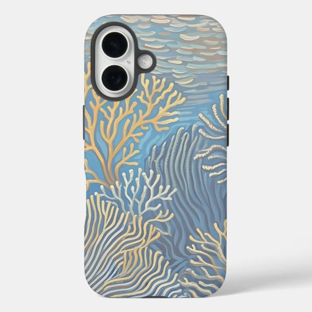 Deep Ocean Golden Corals Case-Mate iPhone Case (Back)