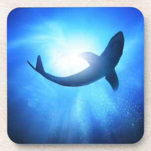 Deep Ocean Shark Silhouette Coaster