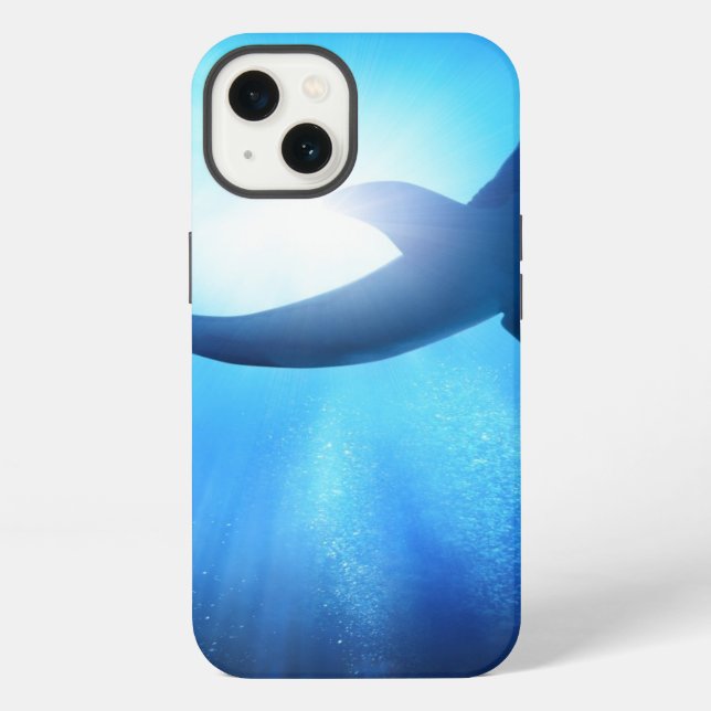Deep Ocean Shark Silhouette iPhone Case (Back)