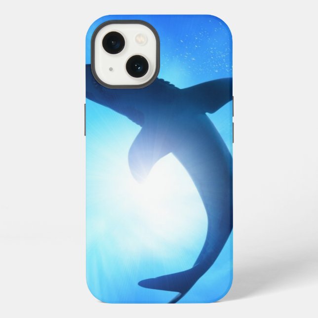 Deep Ocean Shark Silhouette iPhone Case (Back)