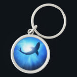 Deep Ocean Shark Silhouette Keychain<br><div class="desc">Deep under the ocean,  looking up towards a shark. © and ® Bigstock® - All Rights Reserved.</div>