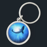 Deep Ocean Shark Silhouette Keychain<br><div class="desc">Deep under the ocean,  looking up towards a shark. © and ® Bigstock® - All Rights Reserved.</div>