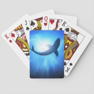 Deep Ocean Shark Silhouette Playing Cards