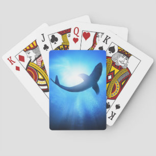 Deep Ocean Shark Silhouette Playing Cards