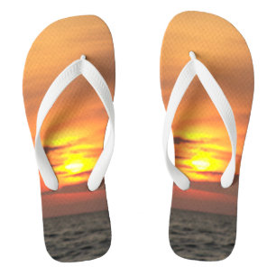 Deep Ocean Sunset Horizon Glow Flip Flops