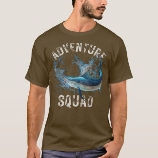 Deep Ocean Water Swordfishing Adventure Squad T-Shirt