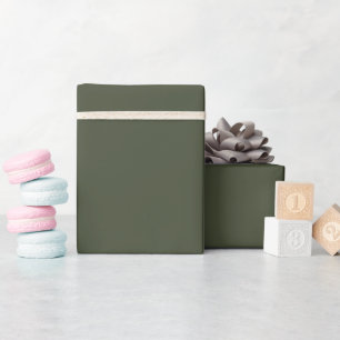 Deep Olive Green Solid Colour Luxury Wrapping Pape Paper