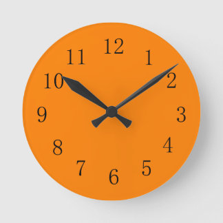 Deep Orange Colour Kitchen Wall Clock
