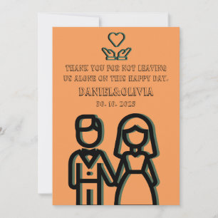 Deep Orange Wedding  Invitation