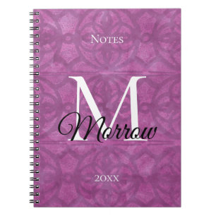 Deep Orchid Purple Batik Name and Year Notebook