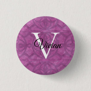 Deep Orchid Purple Watercolor 1 Inch Round Button