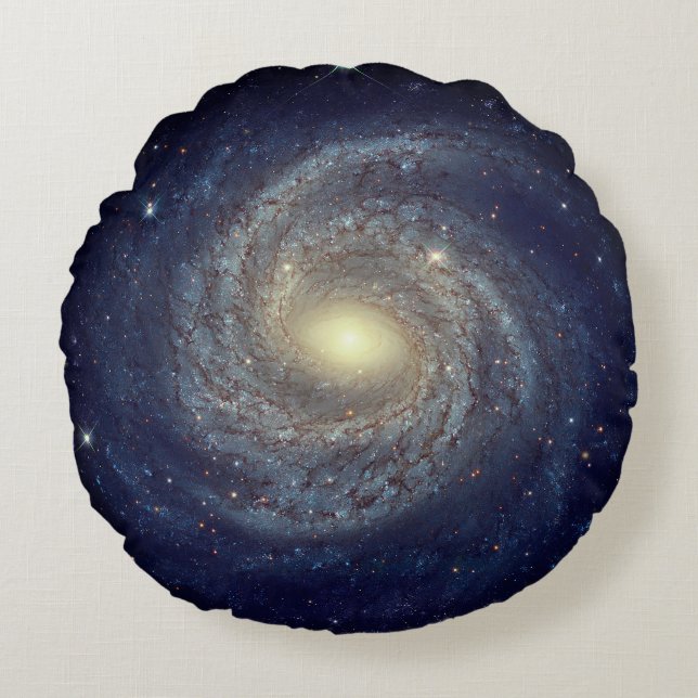 Deep Outer Space Galaxy Round Pillow (Front)