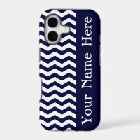 Deep Pacific Blue Wave Chevron with name