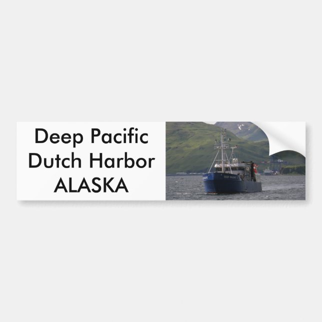 Deep Pacific, Longliner in Dutch Harbour, AK Bumper Sticker (Front)