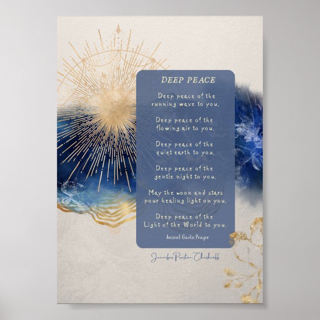 Deep Peace Irish / Gaelic blessing quote Poster (Front)