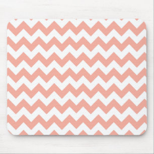 Deep Peach Chevron; zigzag Mouse Pad