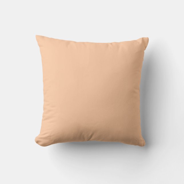 Deep Peach Solid Colour Background Throw Pillow (Front)
