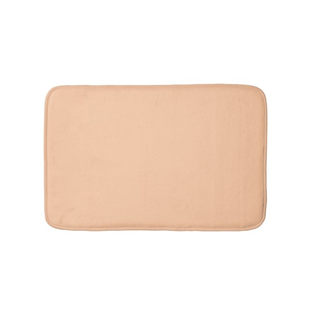 Deep Peach Solid Colour Bath Mat (Front)