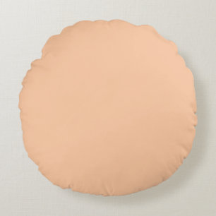 Deep Peach Solid Colour Round Pillow
