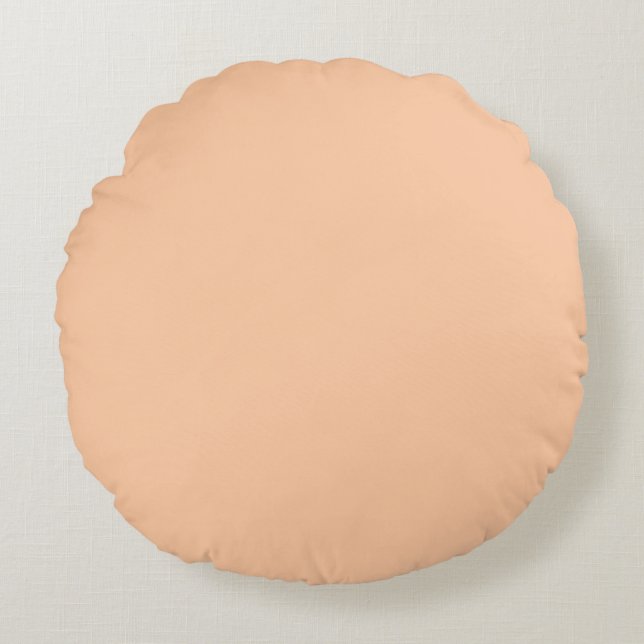 Deep Peach Solid Colour Round Pillow (Front)
