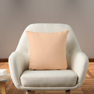 Deep Peach Solid Colour Throw Pillow