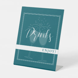 Deep Petrol Custom Drinks Party Sign