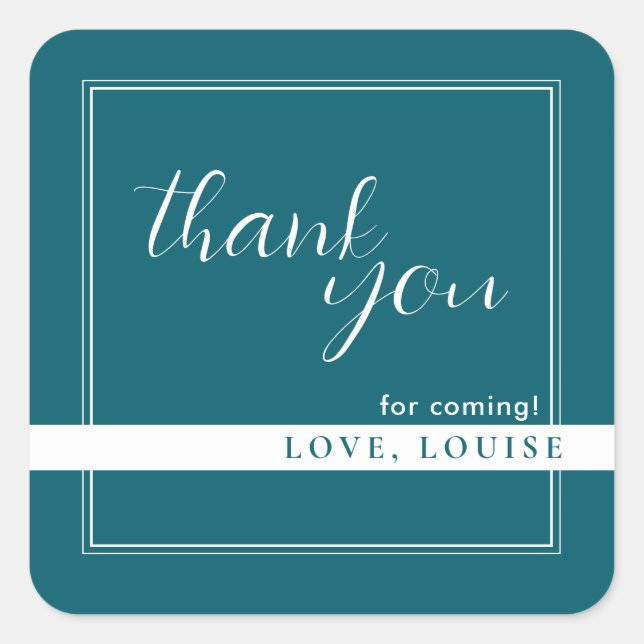 Deep Petrol Thank You Sticker (Front)