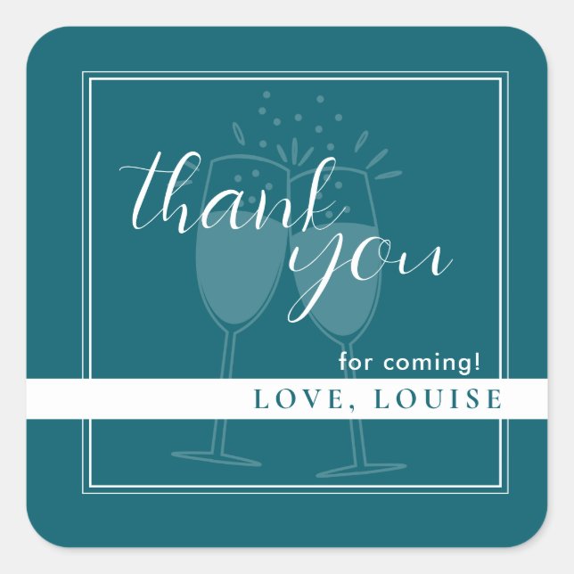 Deep Petrol Thank You Sticker (Front)