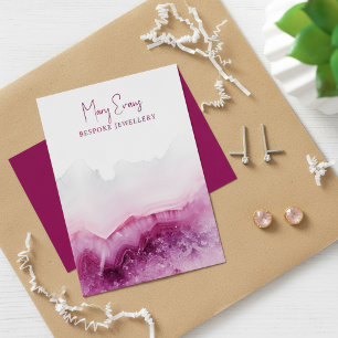 Deep Pink agate earring display card