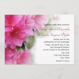 Deep Pink Azaleas Wedding or Party Invitations
