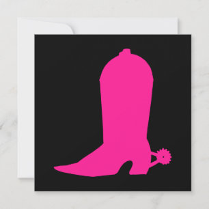 Deep Pink Boot Invitation